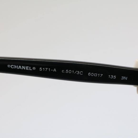 CHANEL Ribbon Sunglasses Plastic Black White CC Auth 53404 - Picture 8 of 16